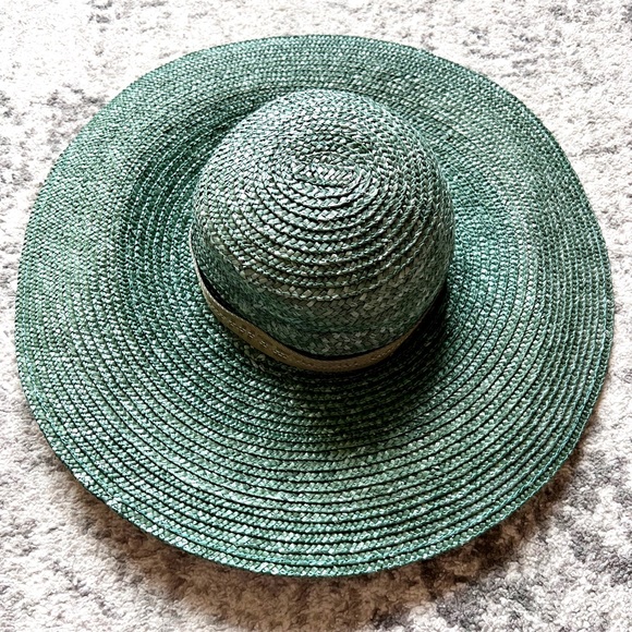 Off-White green logo large straw hat main image 7